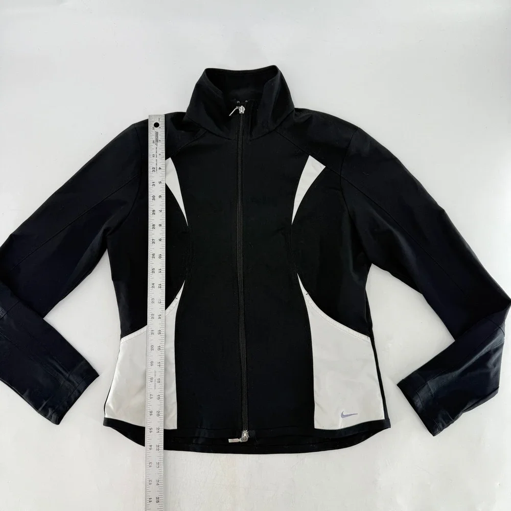 Nike Kids Girls M 8-10 Black White Athletic‎ Track Jacket Full Zip
